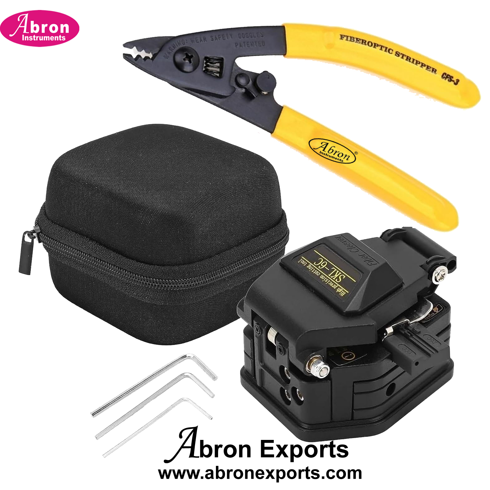 Fiber Cleaver Cutter Ftth Skl-6c High Precision Fiber Optic Cleaver with 3 Hole Stripper Upgraded for Stripping Abron AE-1403CL 